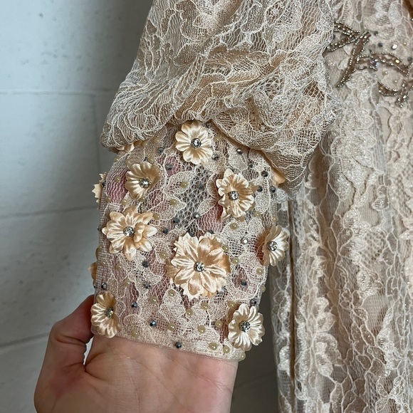 Mac Duggal 79397 Lace Long Sleeve V Neck Embellished Gown - Picture 11 of 14